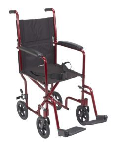 Drive Aluminum transport chair 17 or 19 red