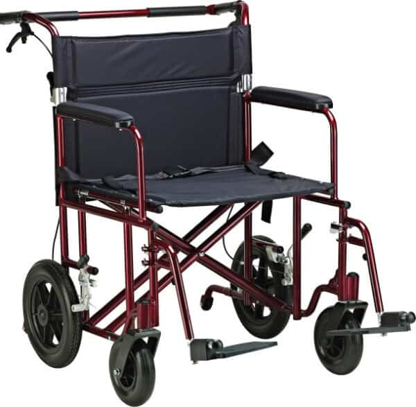 22" Bariatric Heavy Duty Aluminum Transport Chair