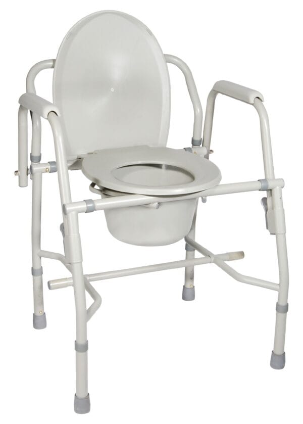 Deluxe Steel Drop-Arm Commode by Drive Medical