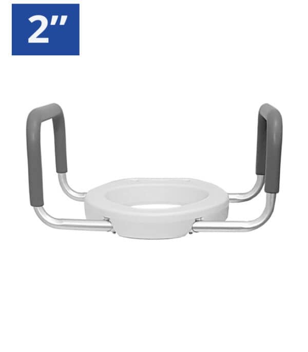 2" Elongated Raised Toilet Seat with Arms, by MOBB